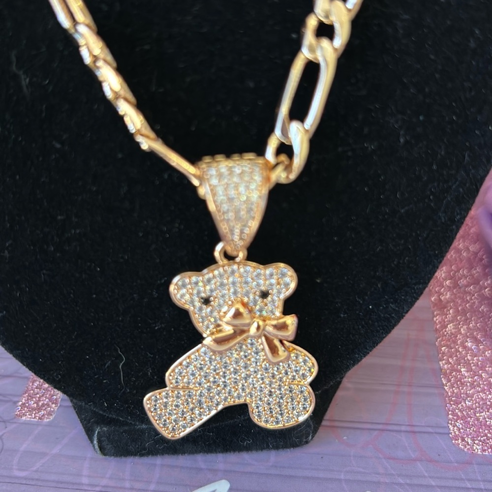 Cadena 18 k gold plated de oso